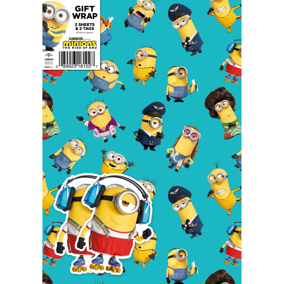 Minions Wrapping Paper Sheets & Tags Size 2
