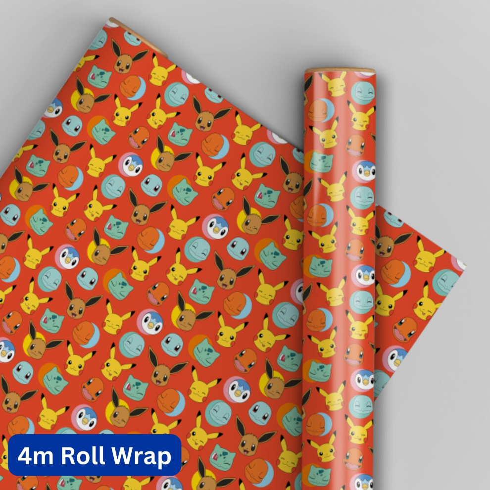 Pokémon Pokemon Wrapping Paper 4M Roll Wrap Dark/Orange