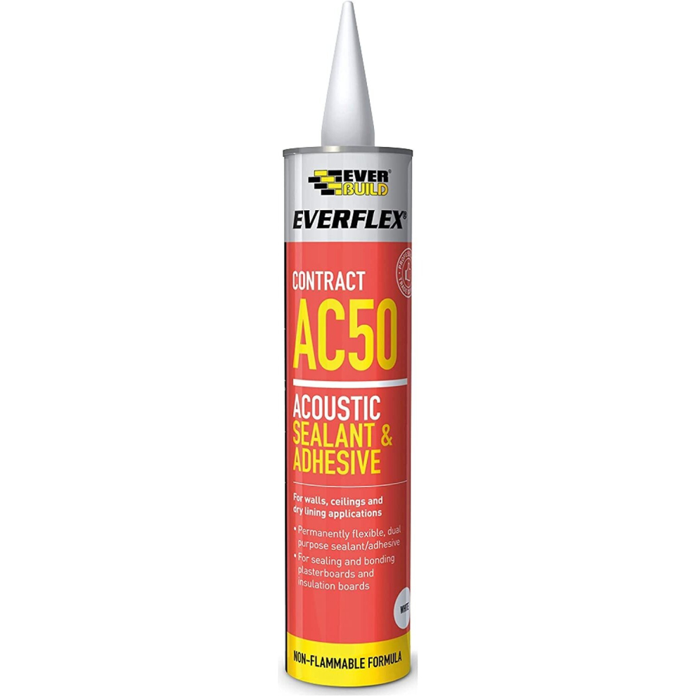 Everbuild AC50 High Strength Acoustic Sealant & Adhesive -380ml  White