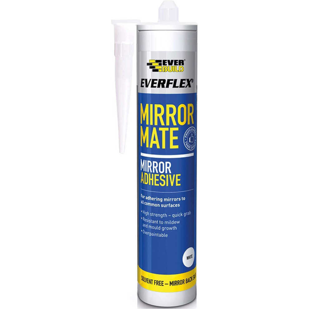 Everbuild Everflex Mirror Mate Mirror Adhesive, White, 290 ml