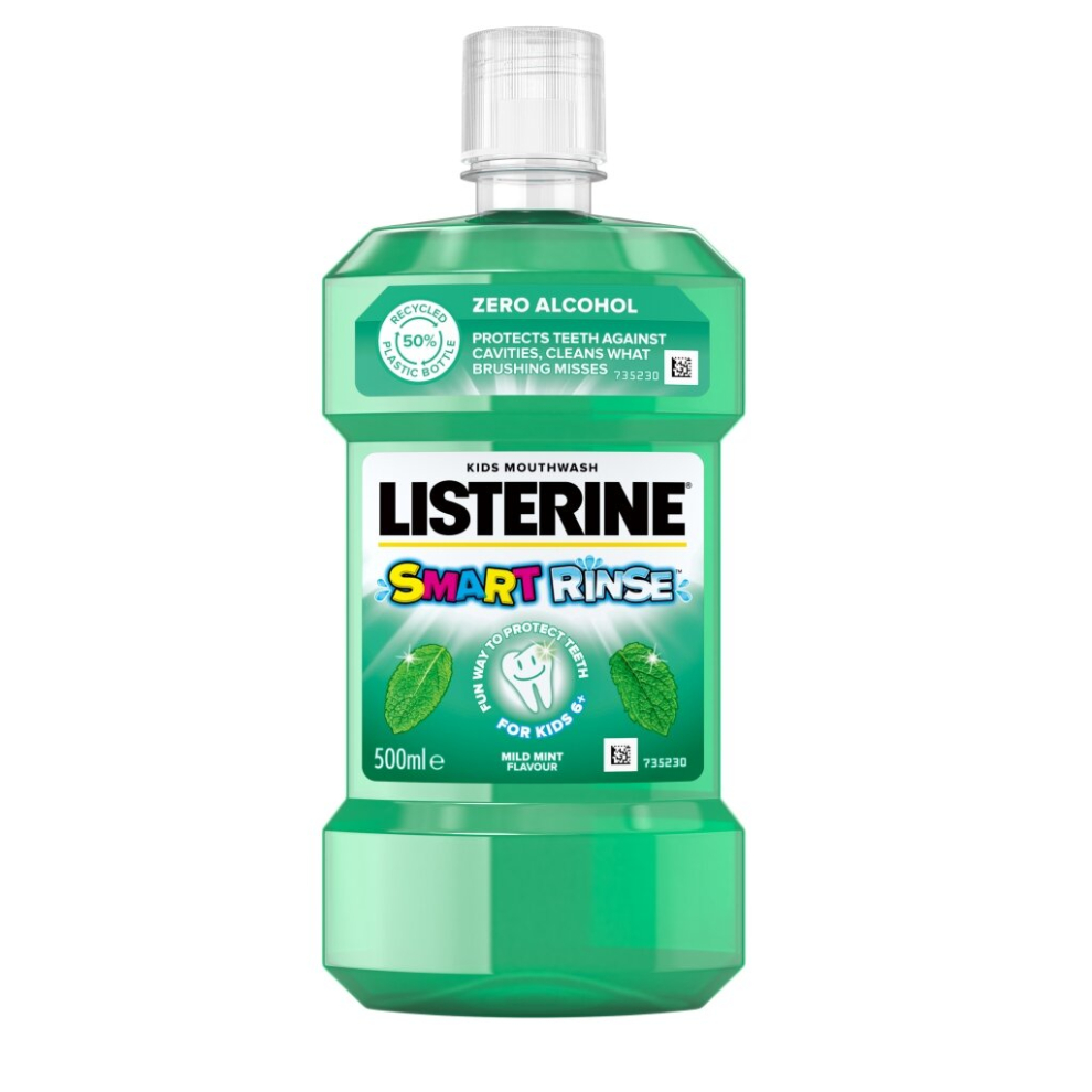 Listerine Smart Rinse For Kids 6+ Mouthwash, Mild Mint 250ml