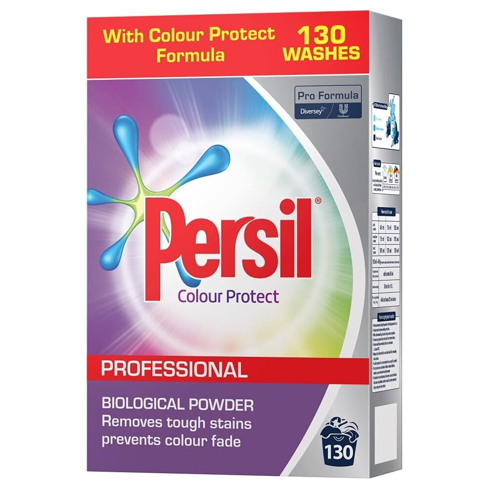 Persil Biological Washing Powder with Colour Protect Formula, 130 Washes 8.4KG