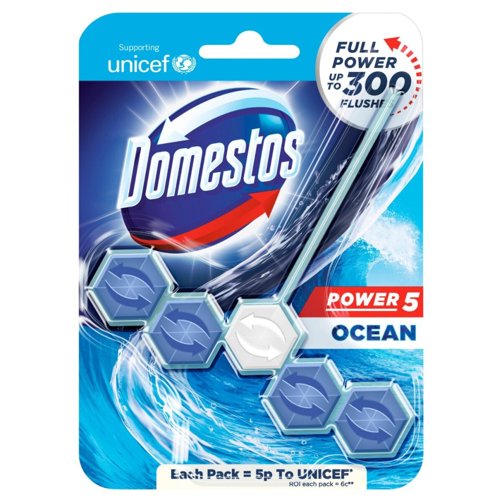 Domestos Power 5 Toilet Rim Blocks Ocean