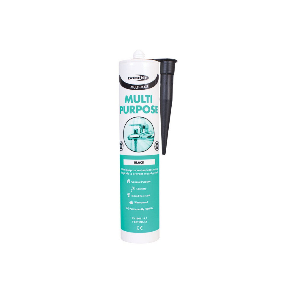 Bond It Multi-Mate GP Multi Purpose Silicone Sealant EU3 Black  BDMBL(N)