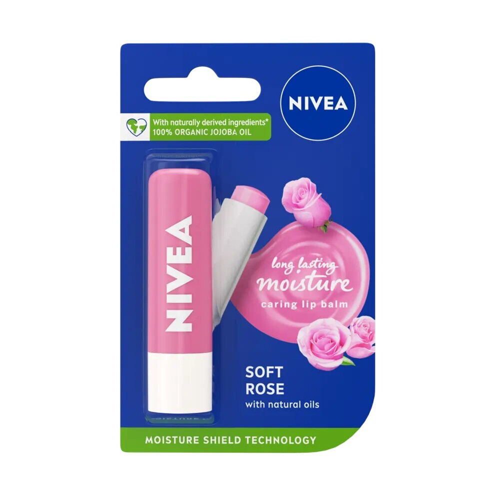 Nivea Soft Rose Caring Lip Balm 4.8g