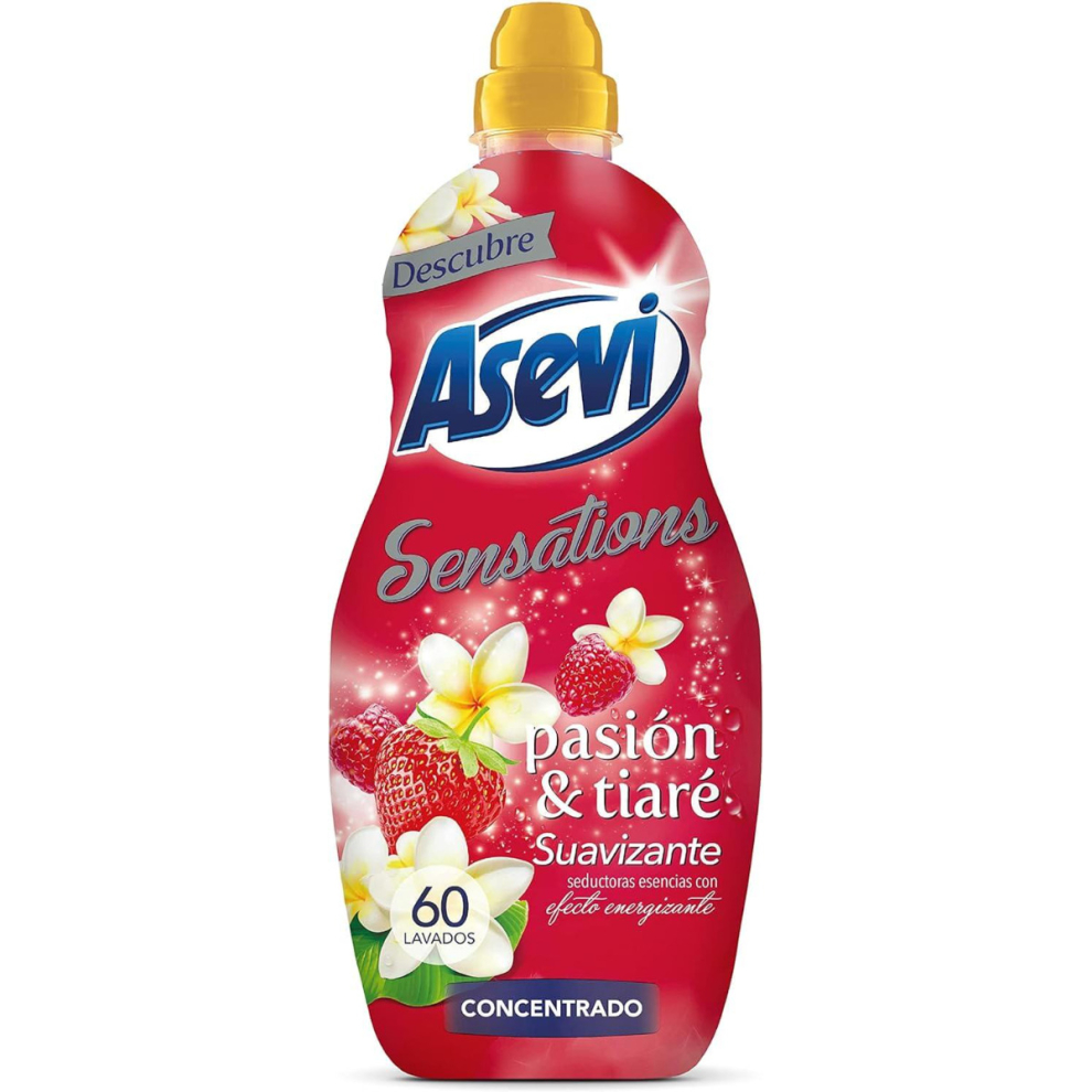 Asevi Concentrated Fabric Softener Sensations Passion 60 Washes, 1.5L