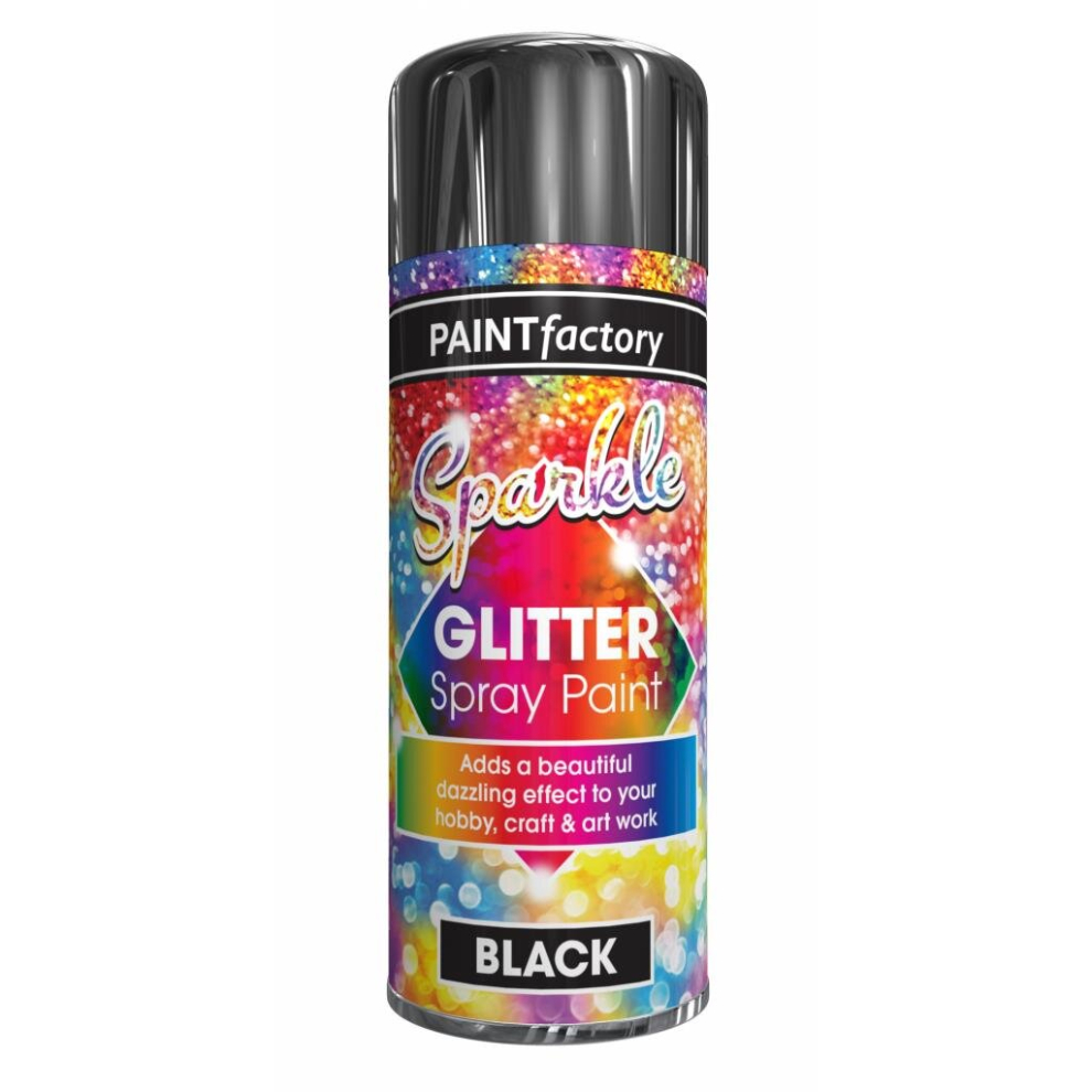 Paint Factory Sparkle Glitter Spray Paint 200ml Black