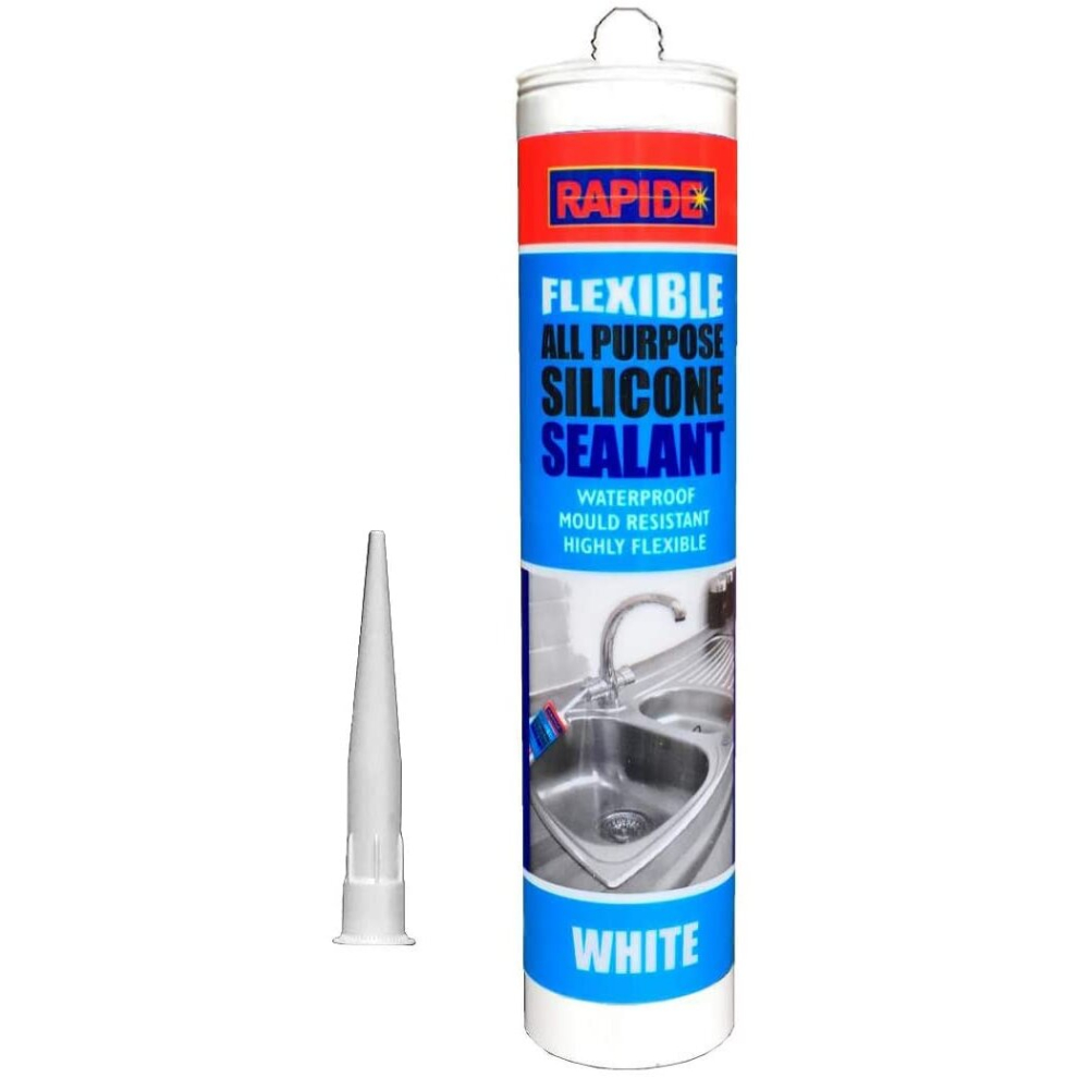 Rapide All-Purpose Flexible Silicone Sealant Cartridge White 260ml