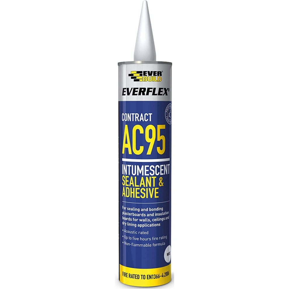 Everbuild Everflex AC95 Intumescent Sealant & Adhesive White 900ml(2413)        AC95900(n)
