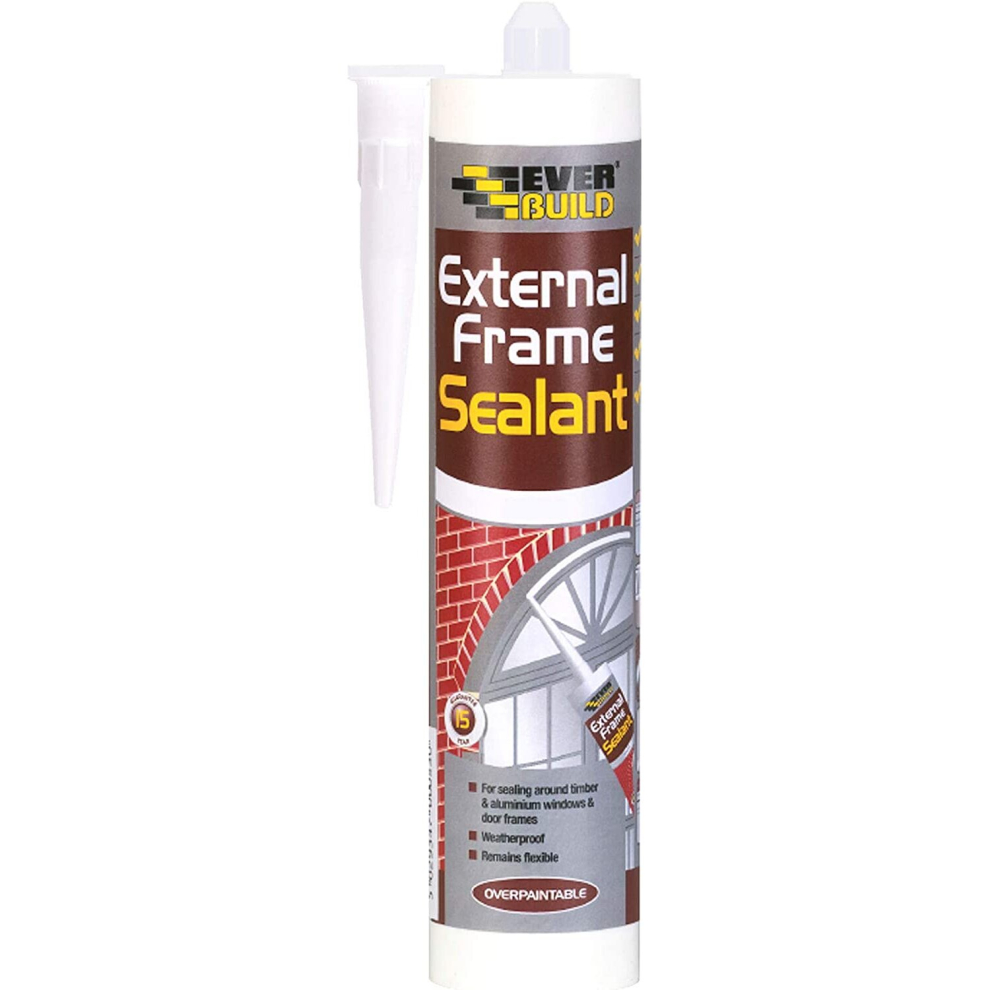 Everbuild Weather and Waterproof Acrylic Sealant, White, 290 ml