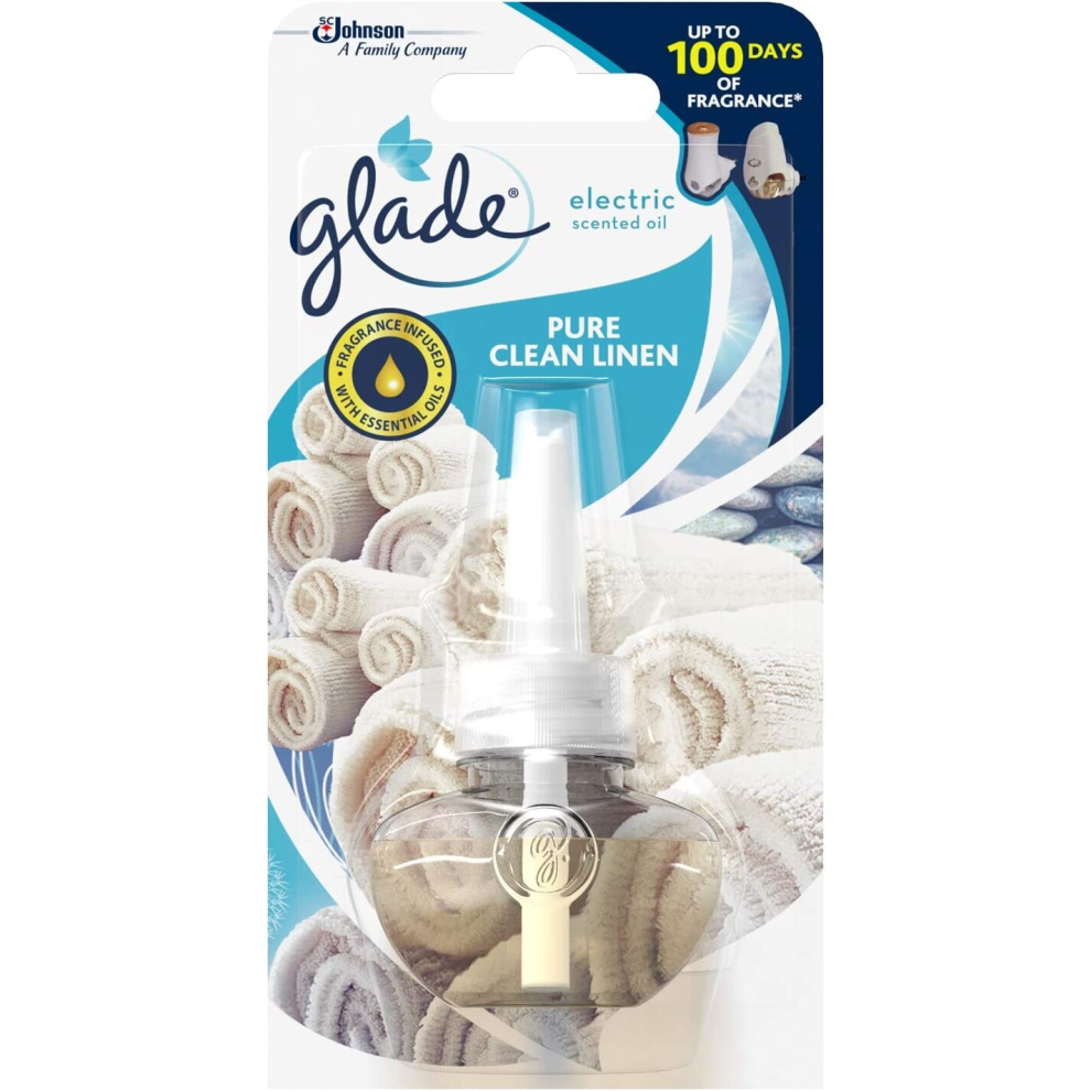 Glade Electric Scented Oil Refill, Plug In 20 ml Refill, Clean Linen(6717)