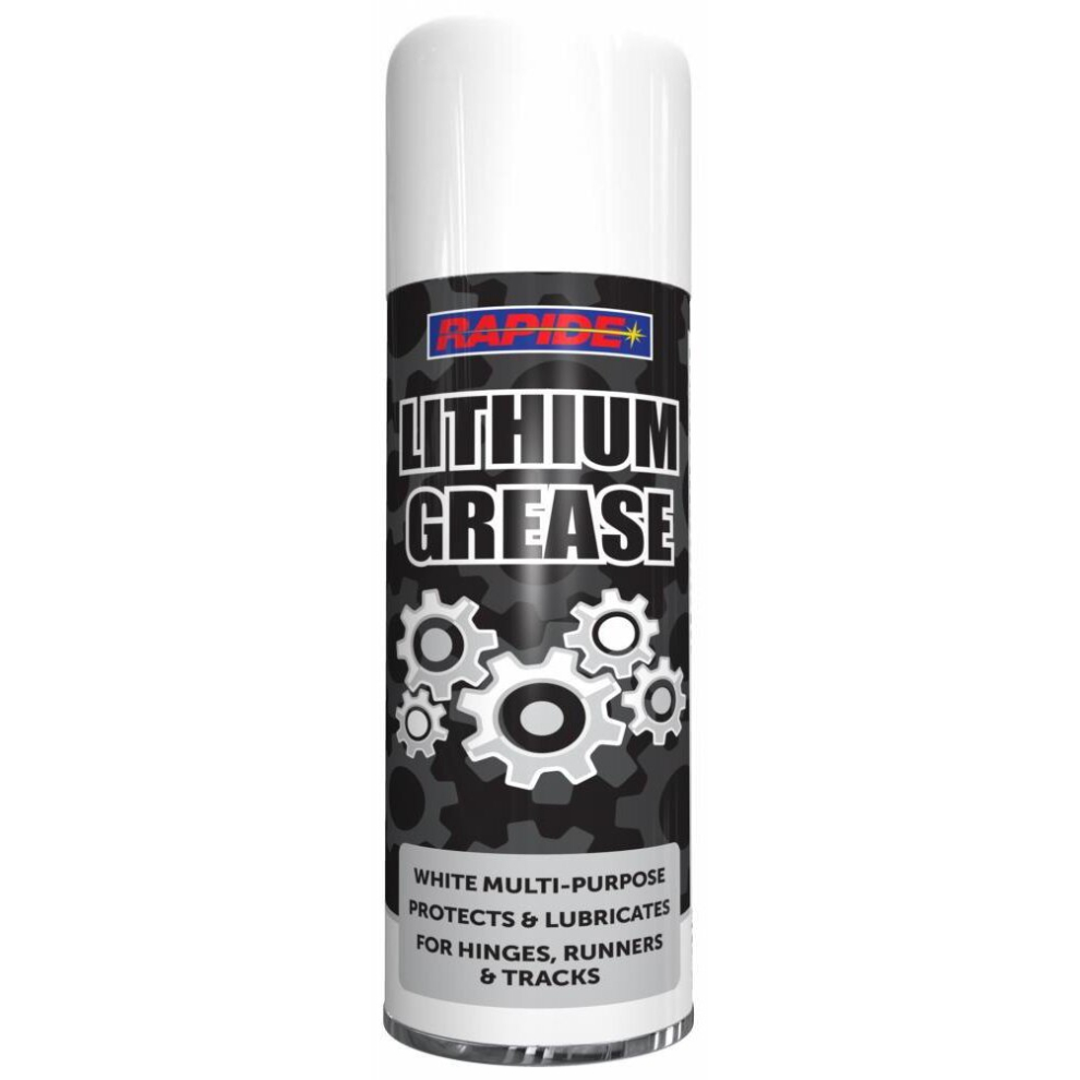 Rapide 300ml Lithium Grease Aerosol Spray Lubricant Can Multi-Purpose Hinge Track Oil