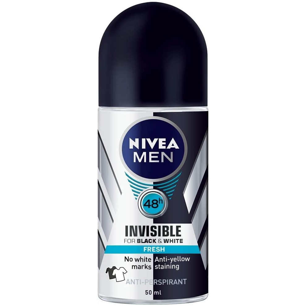 Nivea Men Black and White Invisible Deodorant Roll on 50 ml