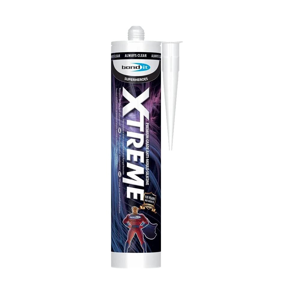 Bond It Xtreme White Anti-Mould Silicone Sealant EU3 Cartridge 310ml