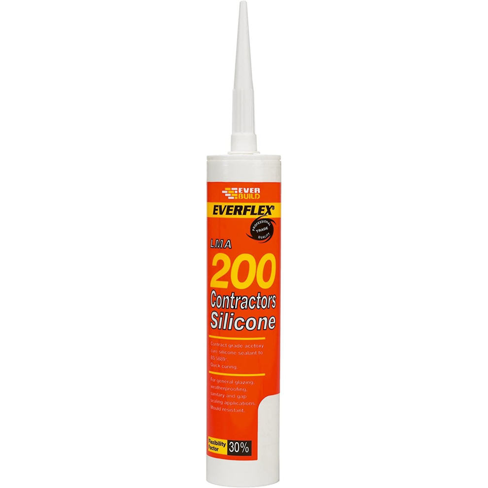 Everbuild Everflex 200 Contractors LMA Silicone Sealant, Black, 295 ml