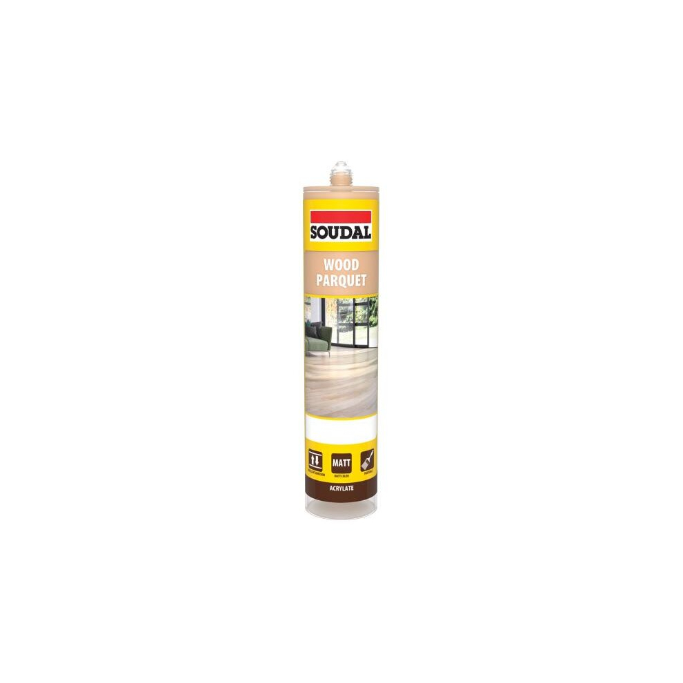 Soudal Parquet Joint Sealant 300ml Laminate Wooden Medium Oak (125589)