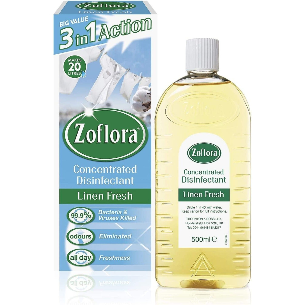 Zoflora 3 in 1 Action Concentrated Disinfectant Linen Fresh 500ml