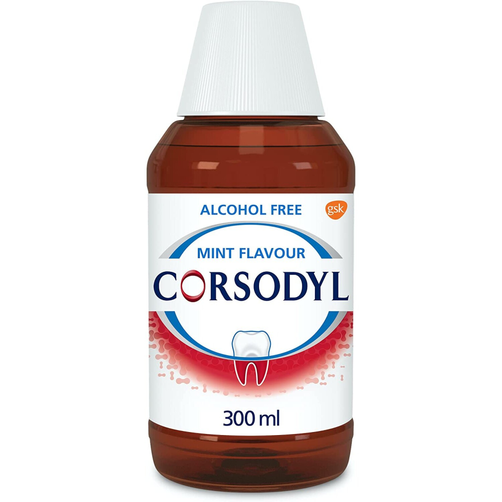 Corsodyl Mouthwash Gum Problem Treatment, Alcohol Free, 300 ml (7689)