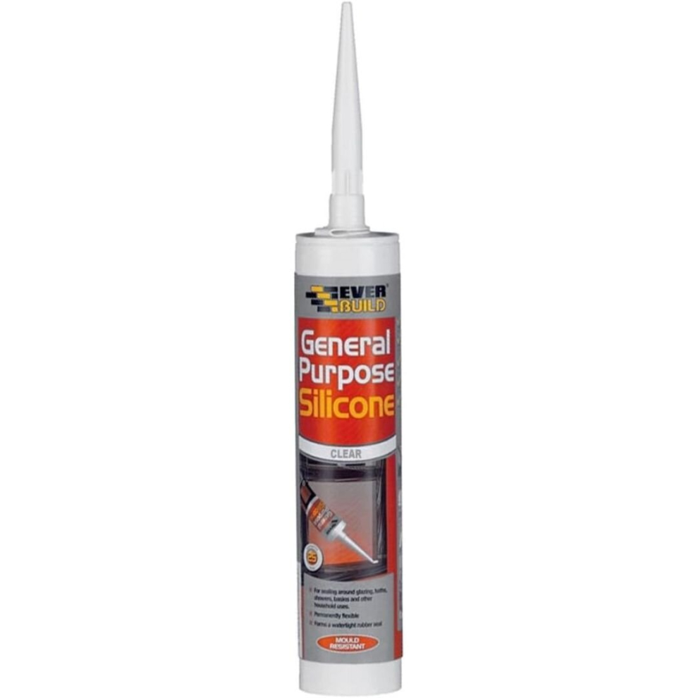 Everbuild General Purpose Silicone, Clear, 310 ml       12GPSTR(n)