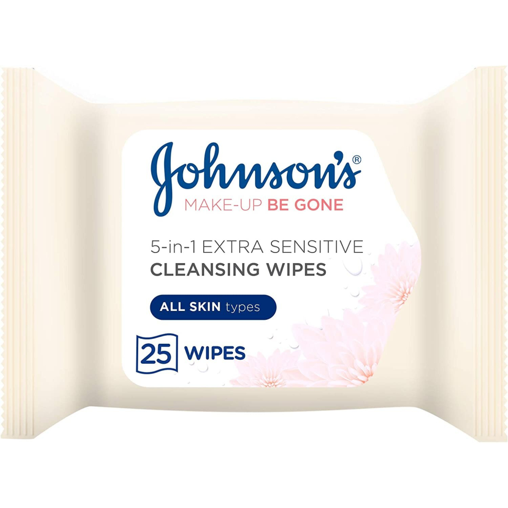 Johnson's Makeup Be Gone Extra-Sensitive Wipes, Pack of 25