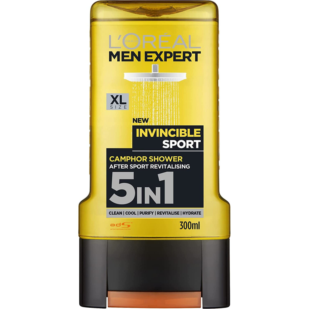 Loreal Men Expert Shower Gel Invincible Sport, 300ml (Yellow One)