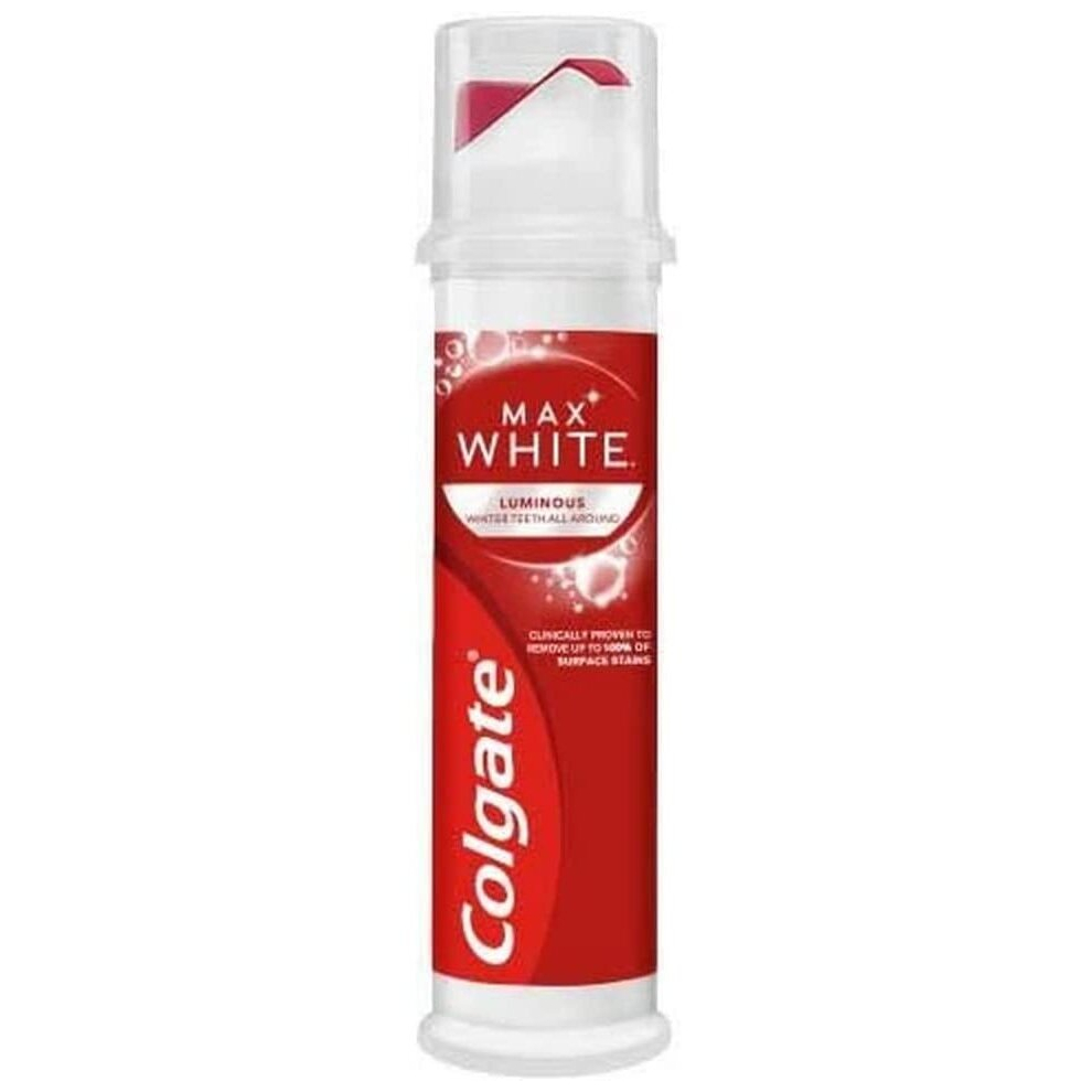 New Colgate Max Luminous Pump Toothpaste White 100Ml