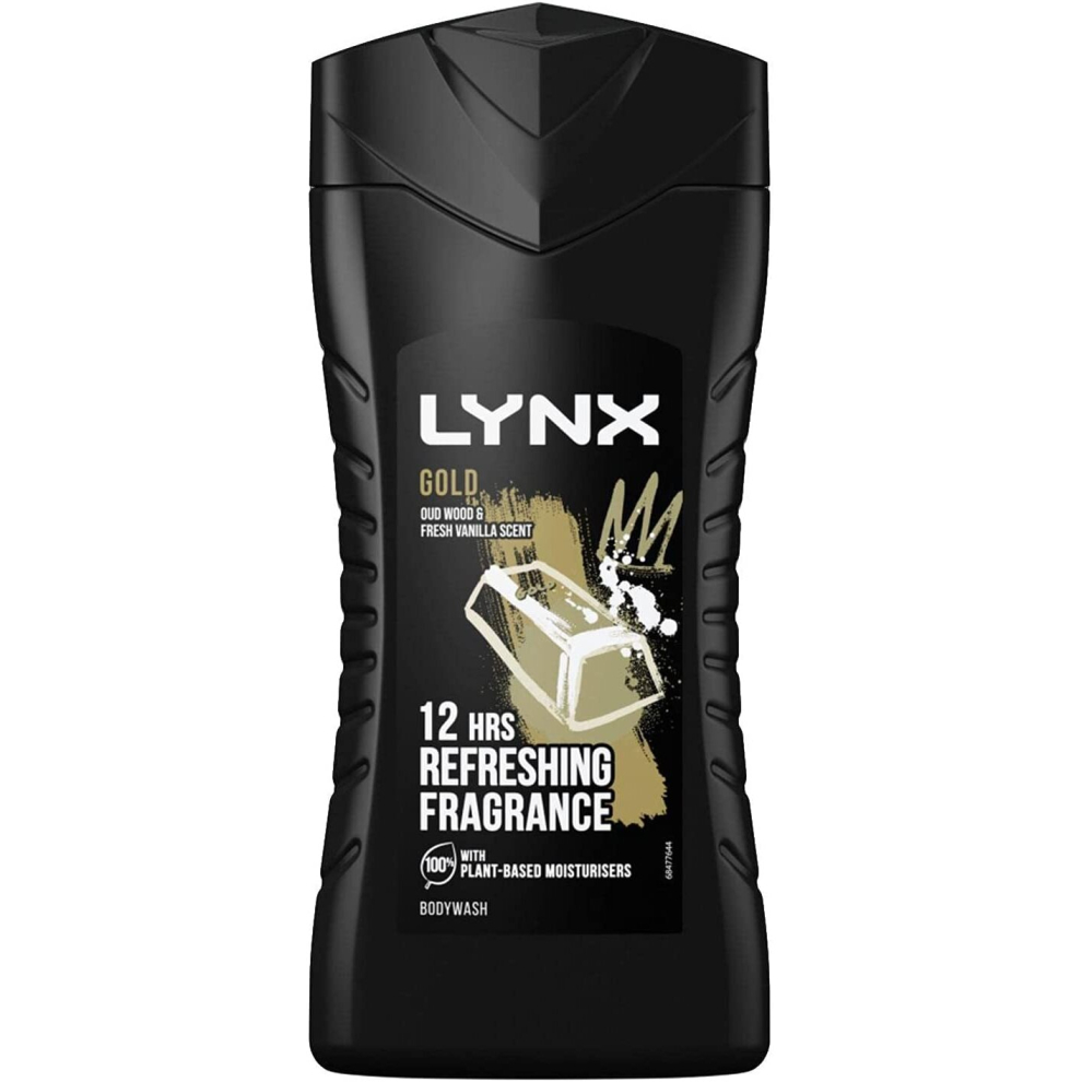 Lynx Gold 12-H Refreshing Fragrance Shower Gel Body Wash for Men, 225ml