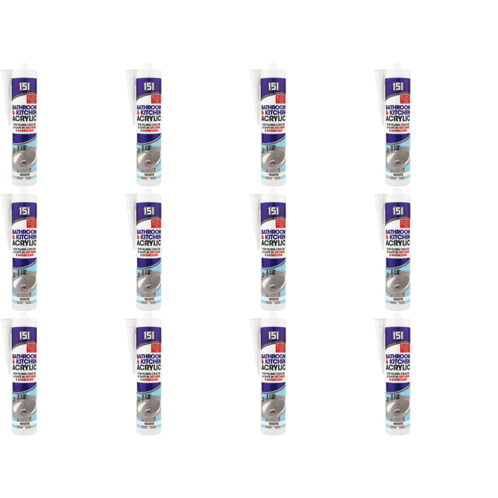 151 Bathroom & Kitchen Sealant White (Pack of 12)