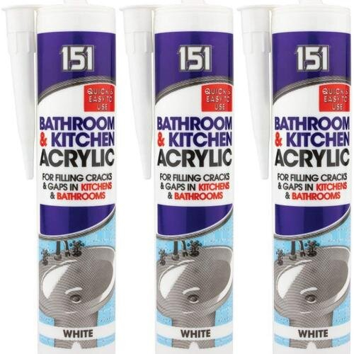 151 Bathroom & Kitchen Sealant White (Pack of 3)