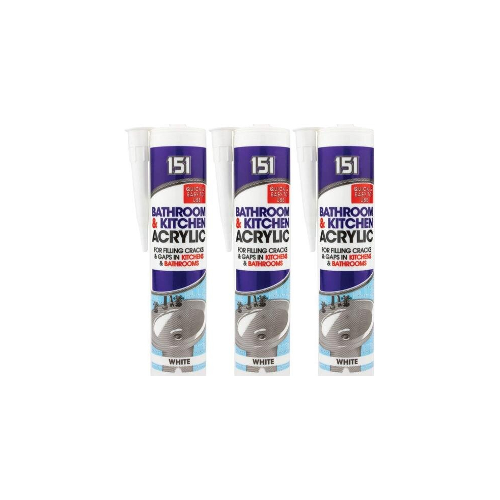 151 Bathroom & Kitchen Sealant White (Pack of 3)