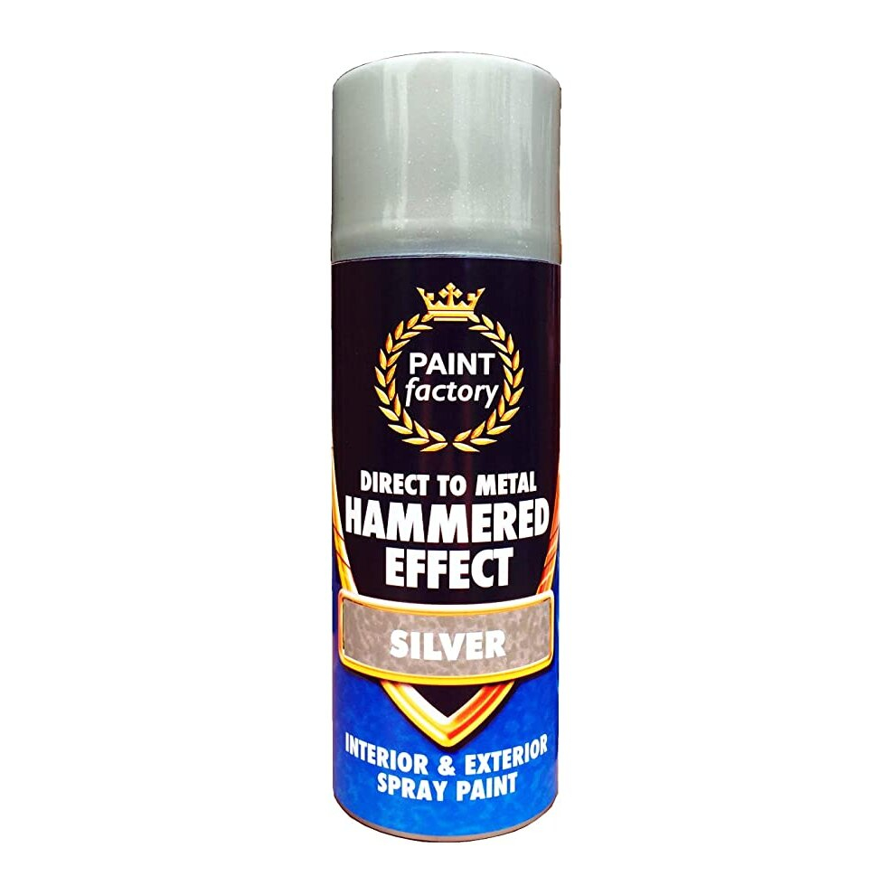 Paint Factory Silver Hammered Effect Spray Paint 400Ml