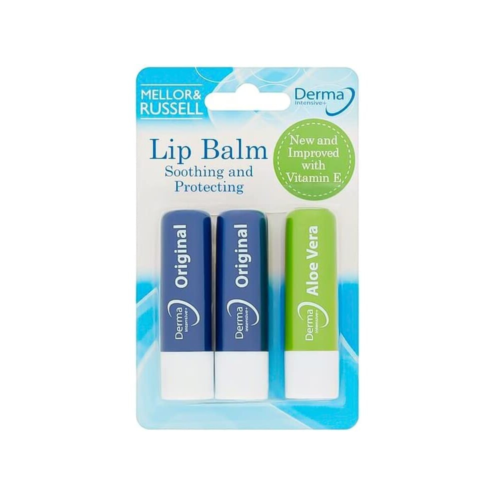 Derma Intensive Lip Balm Mega Value Pack of 3 Lip Balms