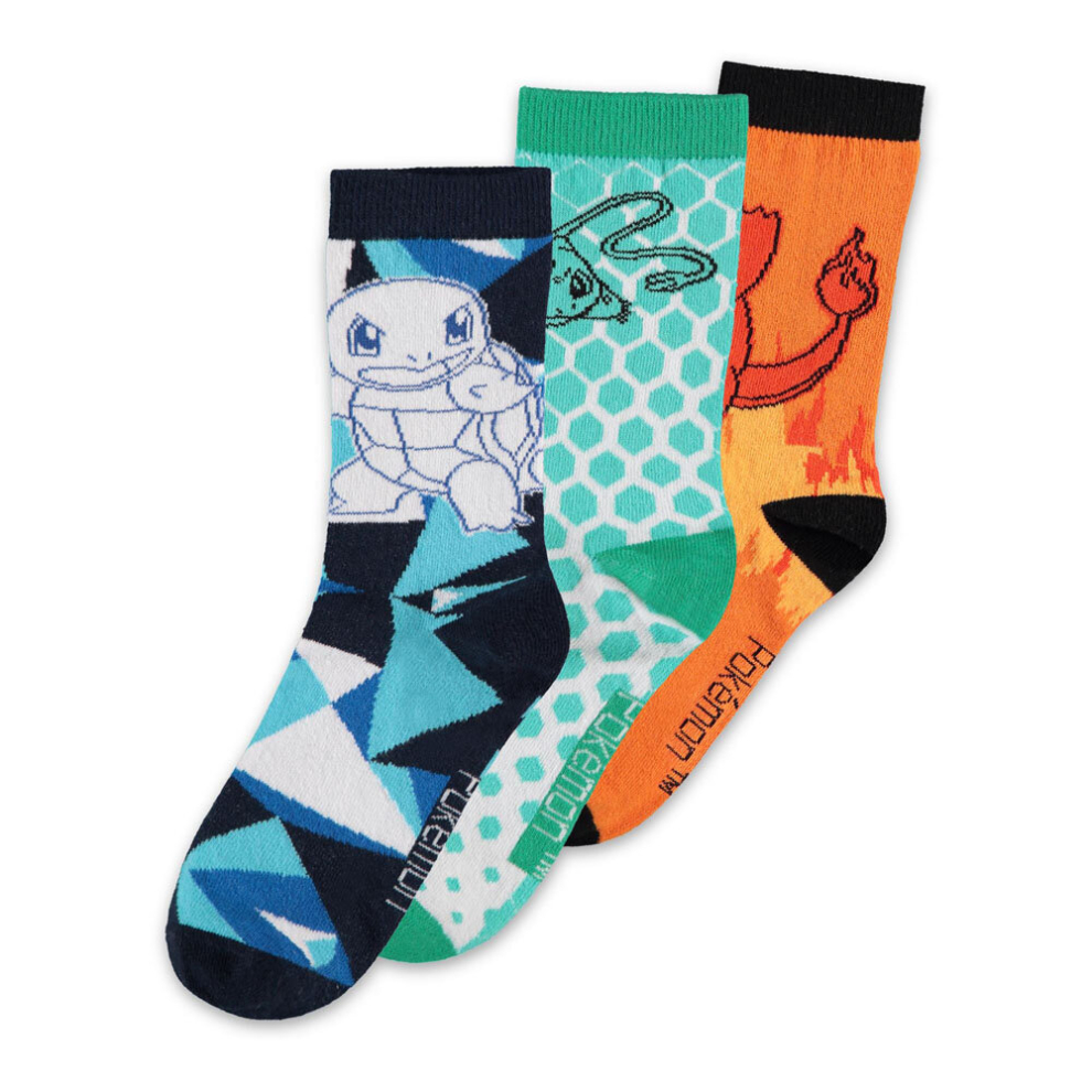 Pokémon Pokemon Character Set Crew Socks (3 Pack), Unisex, 39/42 - Cr834547pok-39/42