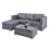 Outdoor Living Dunham Grey 4 Seat Rattan Sofa Set with Coffee Table 2