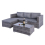 Outdoor Living Dunham Grey 4 Seat Rattan Sofa Set with Coffee Table 3