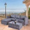 Outdoor Living Dunham Grey 4 Seat Rattan Sofa Set with Coffee Table 1