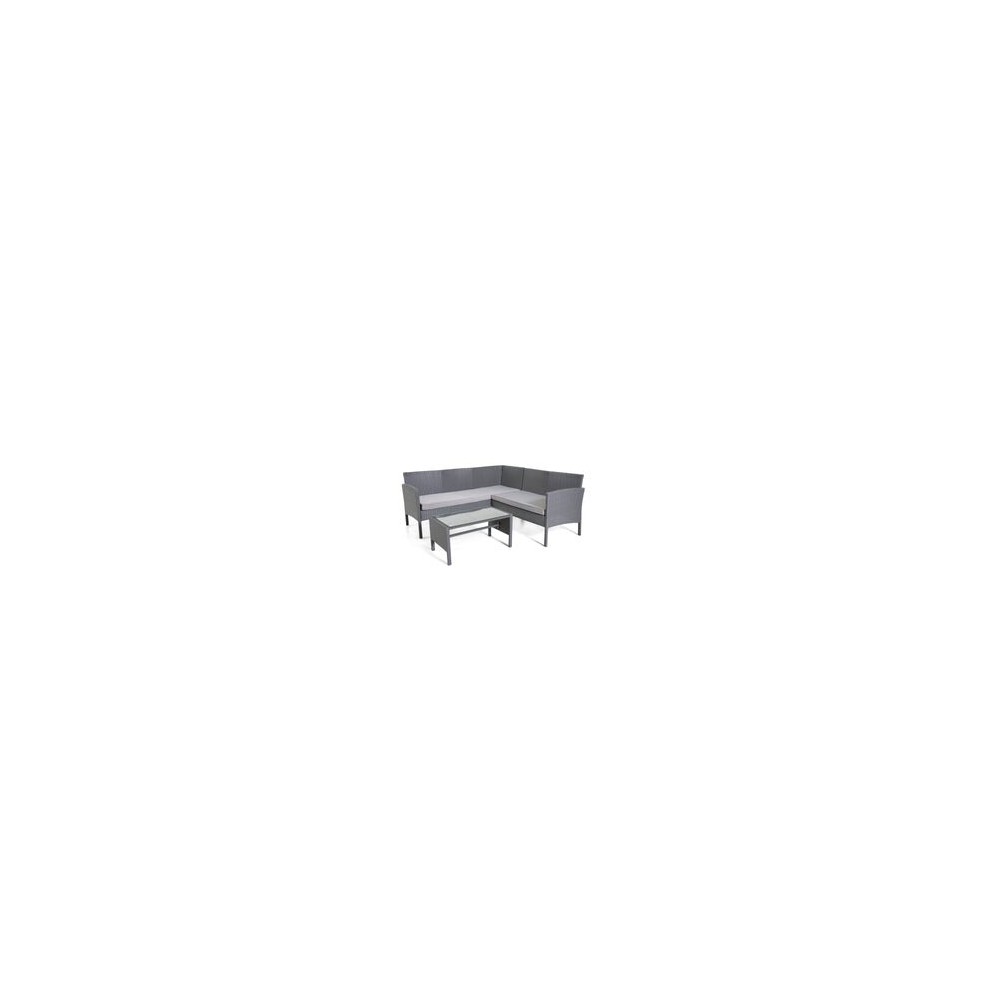 The Lakewood Grey Corner Rattan Set - 5 Seat