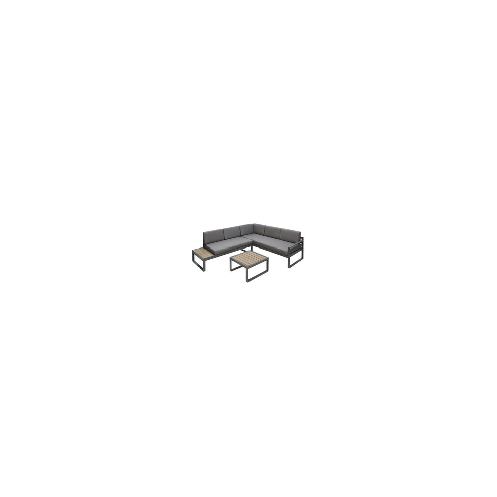 Positano 5 seat outdoor aluminium sofa set with coffee table