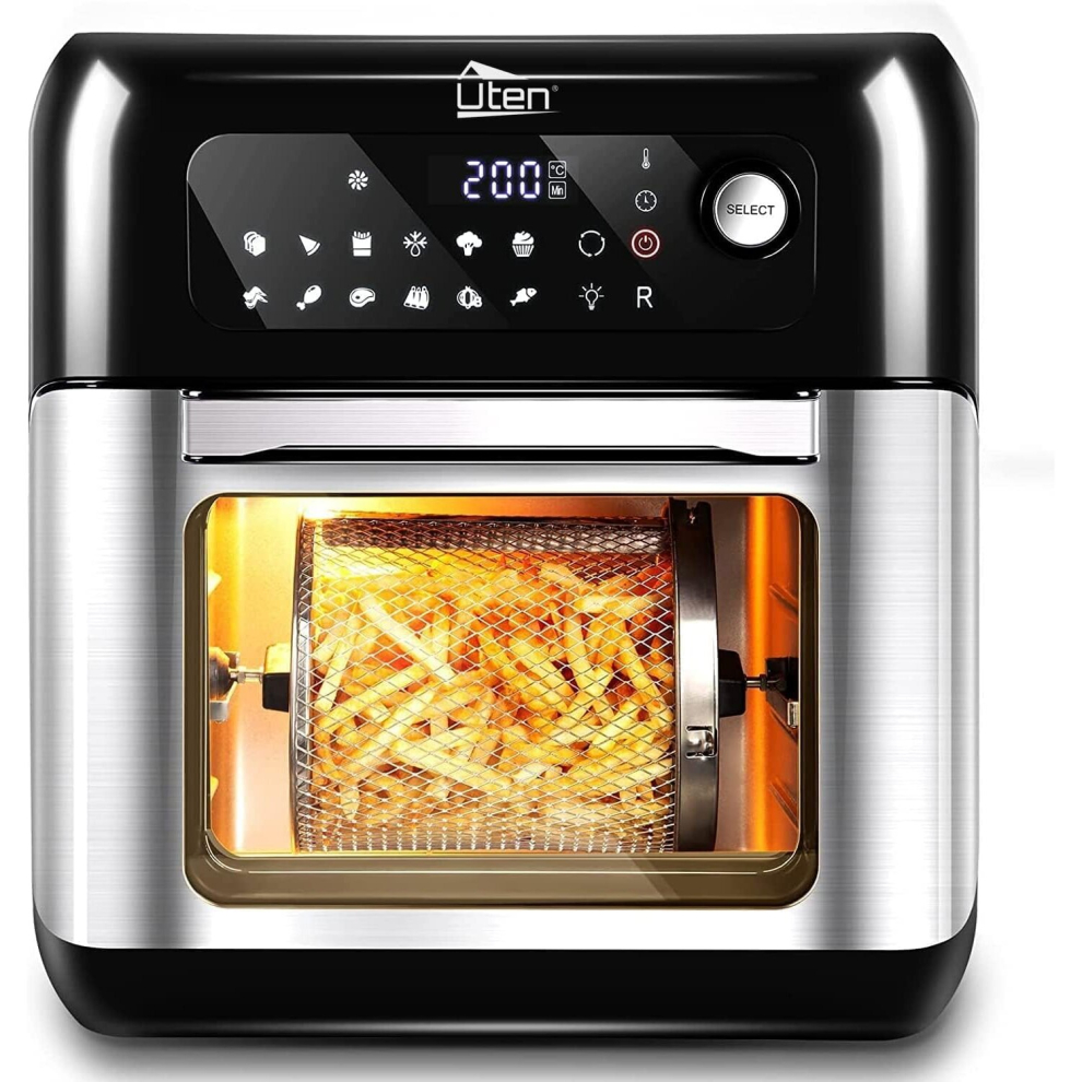 Fryer Oven, Uten 10L Digital Air Fryers Oven, Smart Tabletop Oven with 12 Preset Menus, LED Touch Screen Temperature and Control for Baking with Recip