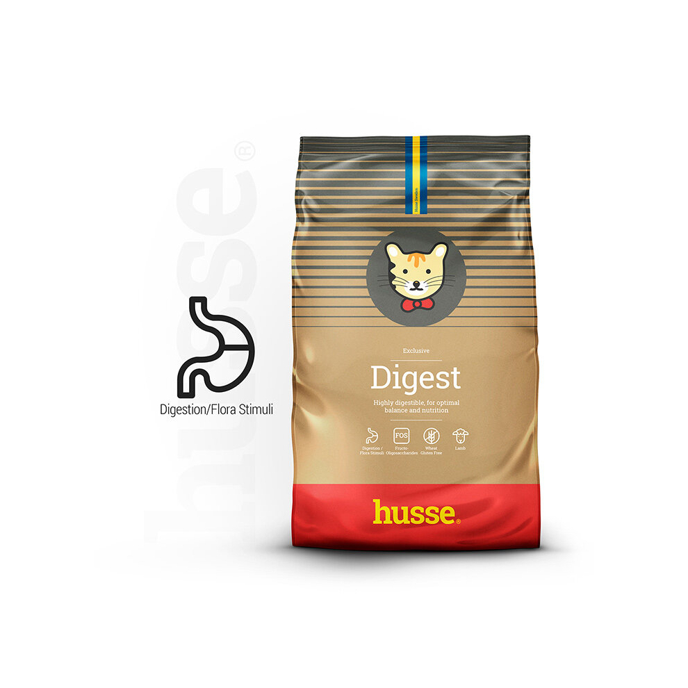 Husse Natural Complete Adult Delicious Dry Cat Food Lamb & Rice Hypoallergenic - Exclusive Digest 2kg