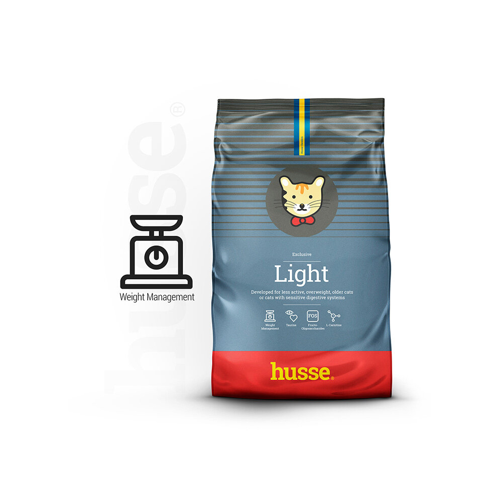 Husse Natural Complete Adult Delicious Dry Cat Food Chicken & Rice Obesity And Weight Management - Exclusive 7Kg Light