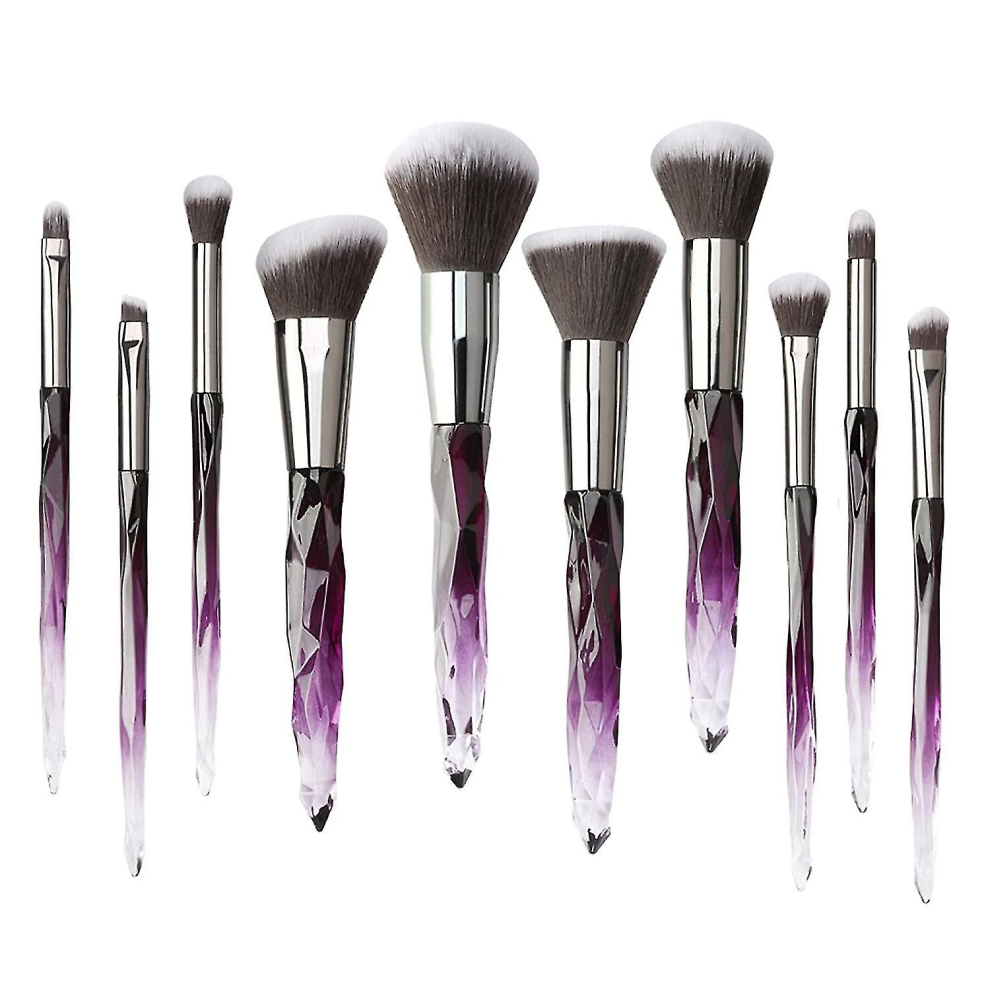 Makeup Brush Set, 10 Pcs Crystal Makeup Brushes Synthetic Bristles Powder Foundation