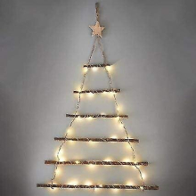 Christmas Lit Twig Wall Tree 40 Warm White Led Lights Battery Operated Hanging Xmas Wall Decoration