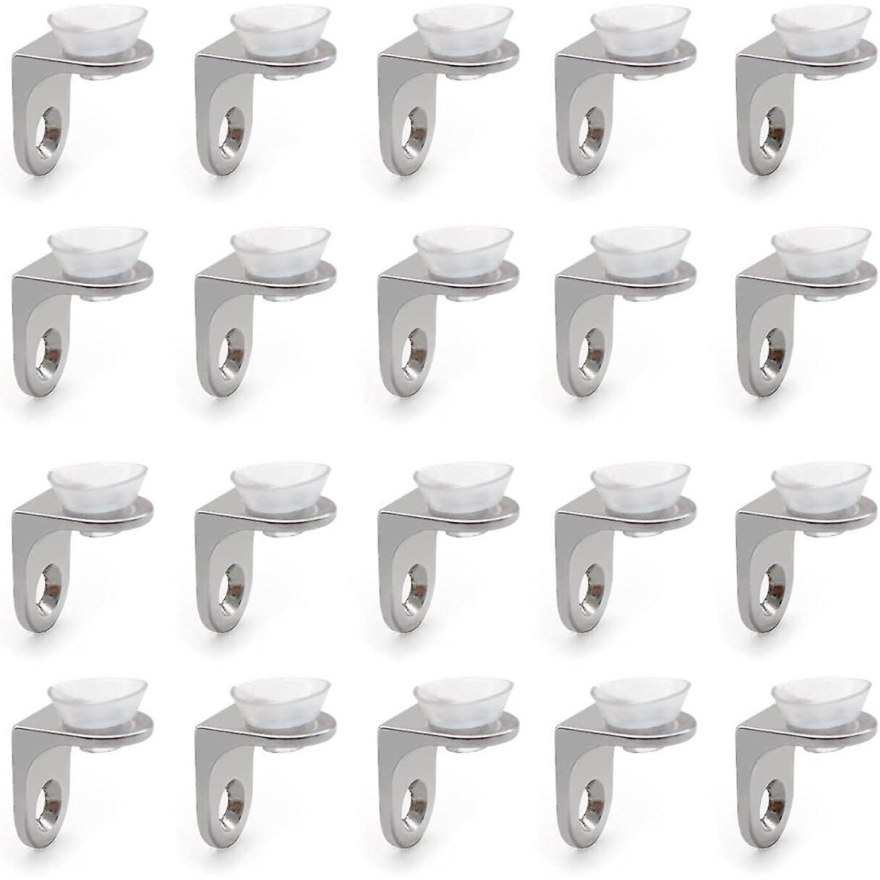 20 Pieces Right Angle Fixing Bracket Glass Shelf Support Base Bracket With Anti-Scratch Suction Cup (Hs) 6956163166951
