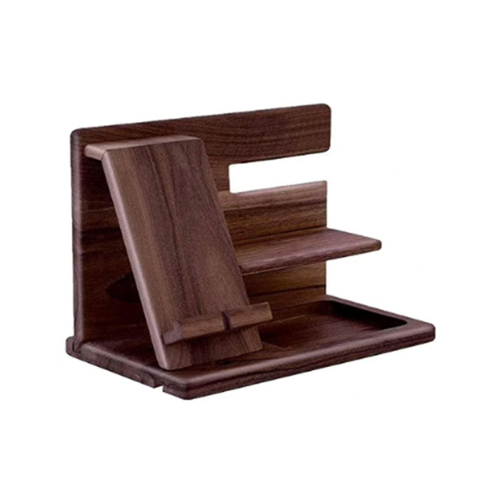 Wooden Phone Docking Station Wallet Stand Watches Purse Holder Desk Organizer 6956163177605