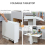 Homcom HOMCOM Mobile Drop Leaf Dining Table Folding Desk w/ 2 Wheels White 13