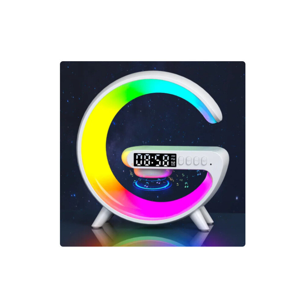 Multifunctional Wireless Charger Alarm Clock Speaker RGB Light Fast Charging Station For iPhone 11 12 13 14  15 Samsung