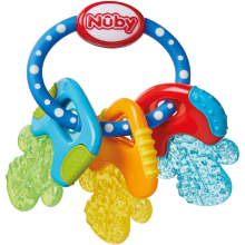 Nuby IcyBite Keys Soothing Teether Multiple Teething Surfaces Refrigerator Safe Suitable from 3 Months Plus