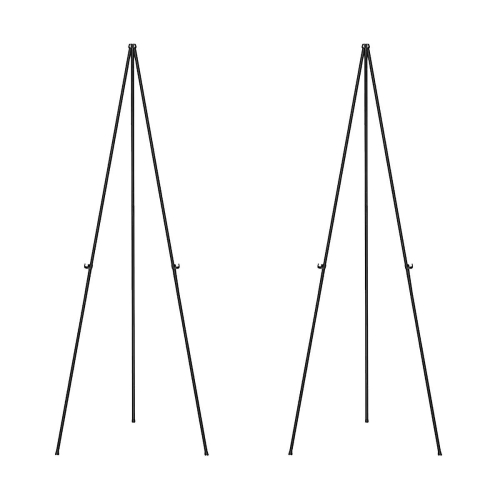 2 Pack Wedding Sign Display With Bag Foldable Portable Stand Adjustable Metal Easel Tripod Black