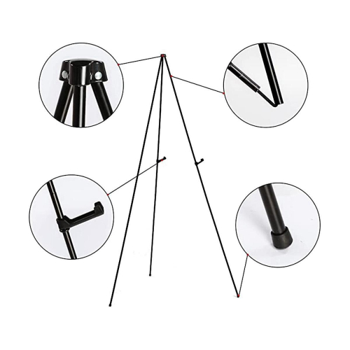 2 Pack Wedding Sign Display With Bag Foldable Portable Stand Adjustable Metal Easel Tripod Black 1